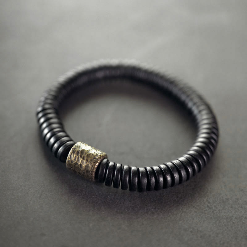 Ebony Wood Brass Calm Bracelet | Grounding Peace Jewelry