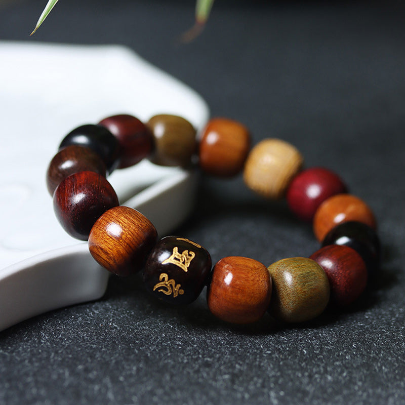 Ebony Wood Om Mani Padme Hum Purity Bracelet 14mm