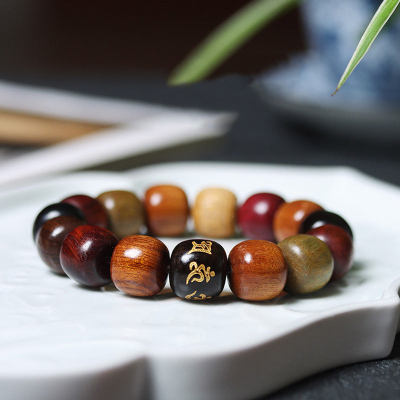 Ebony Wood Om Mani Padme Hum Purity Bracelet 14mm