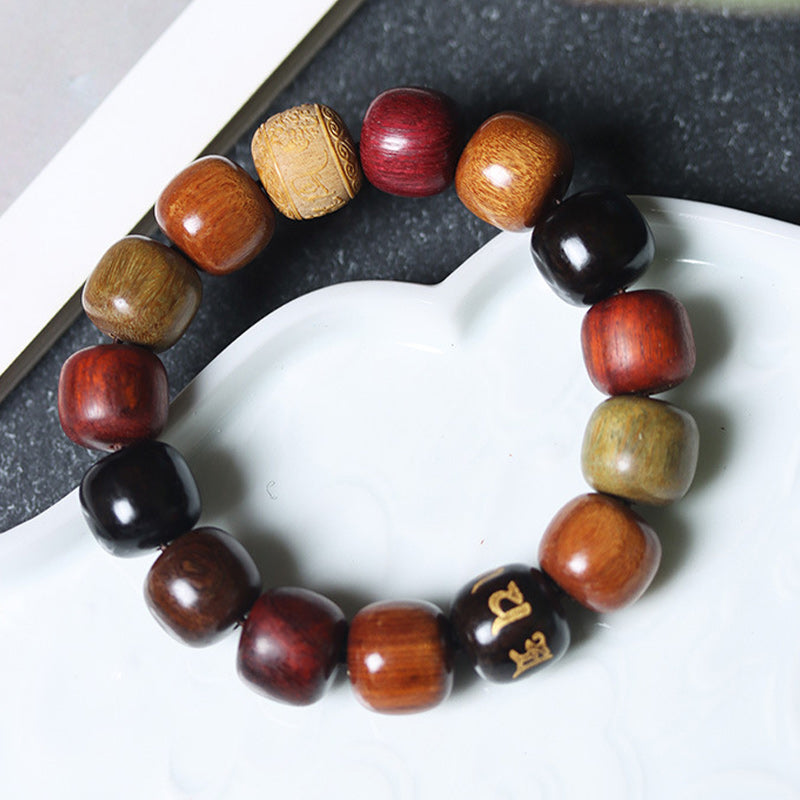 Ebony Wood Om Mani Padme Hum Purity Bracelet 14mm