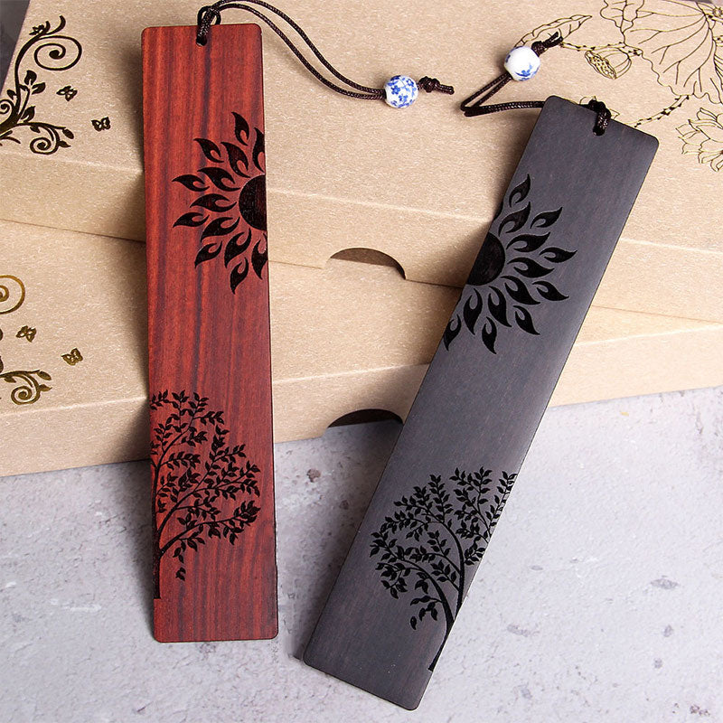Ebony Wood Sun Tree Bookmark for Spiritual Growth