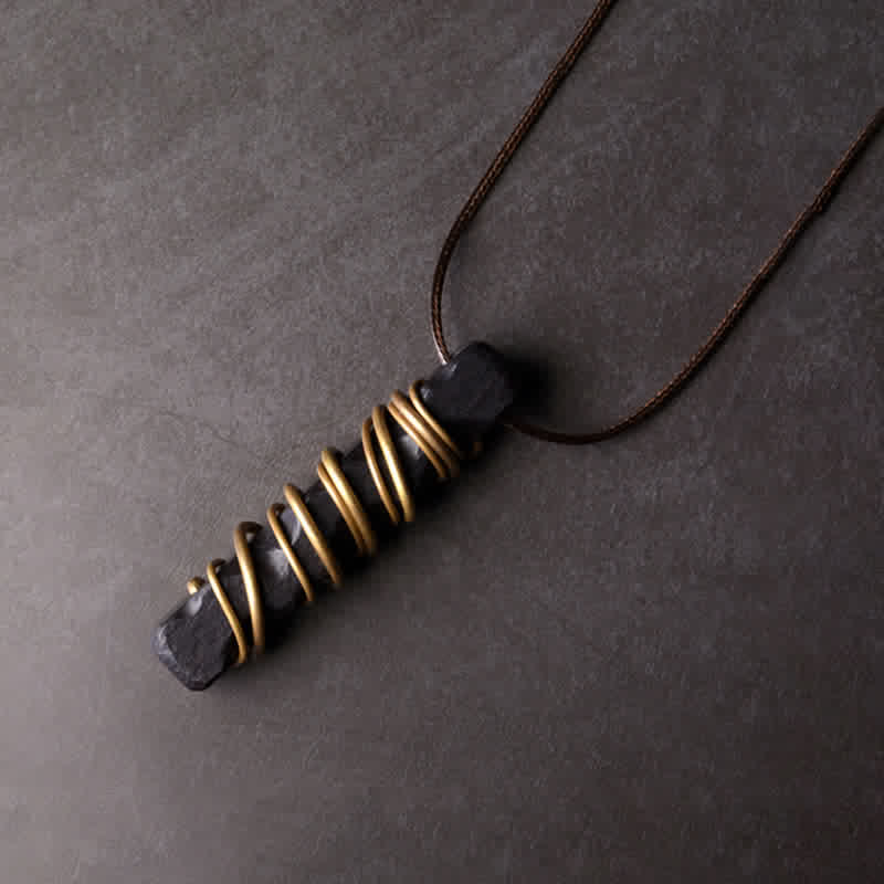 Ebony Wood Yin Yang Necklace Pendant for Balance & Calm