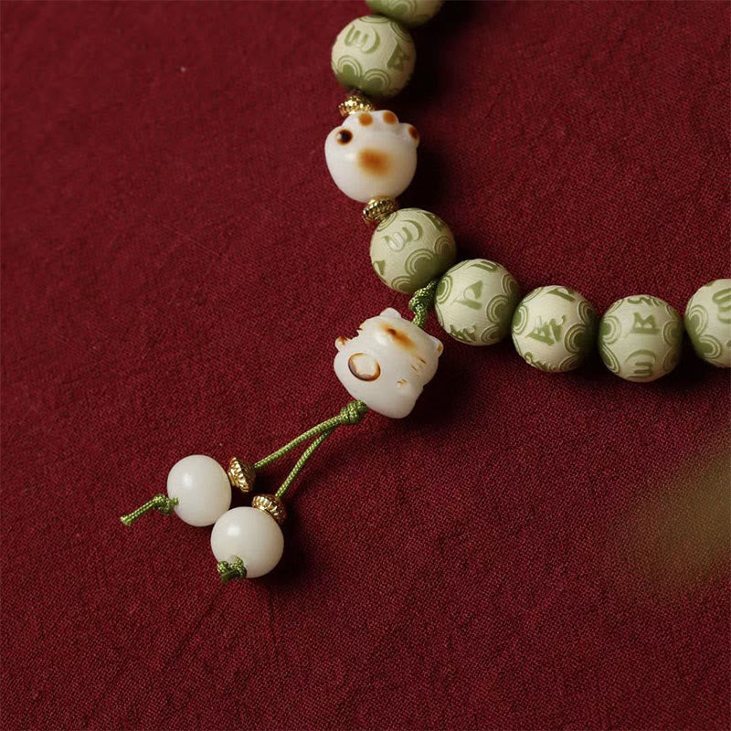 Green Bodhi Seed Om Mani Padme Hum Wisdom Bracelet