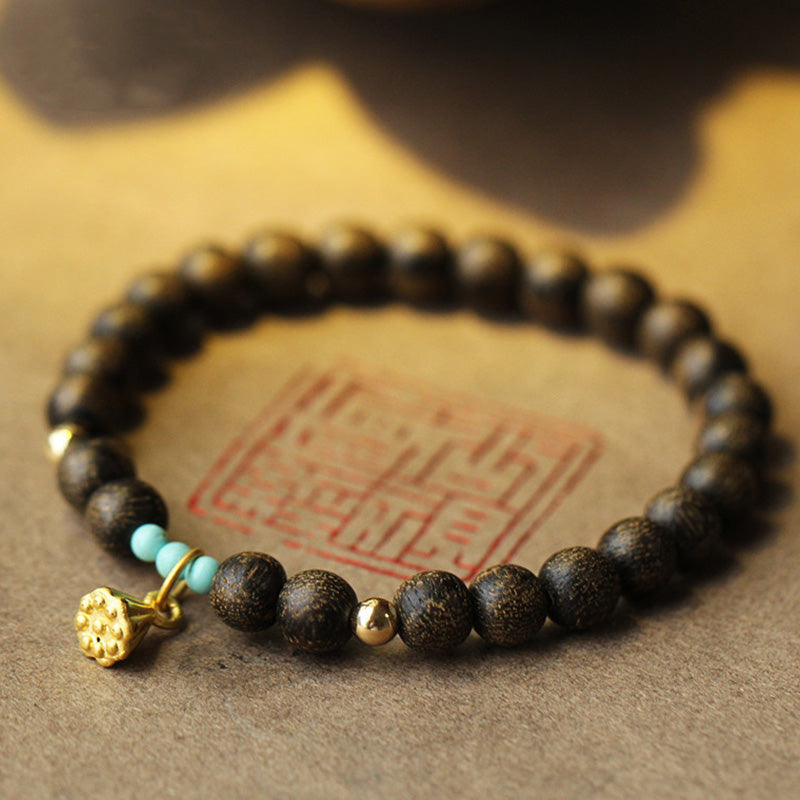 Agarwood Lotus Strength Bracelet for Balance & Calm