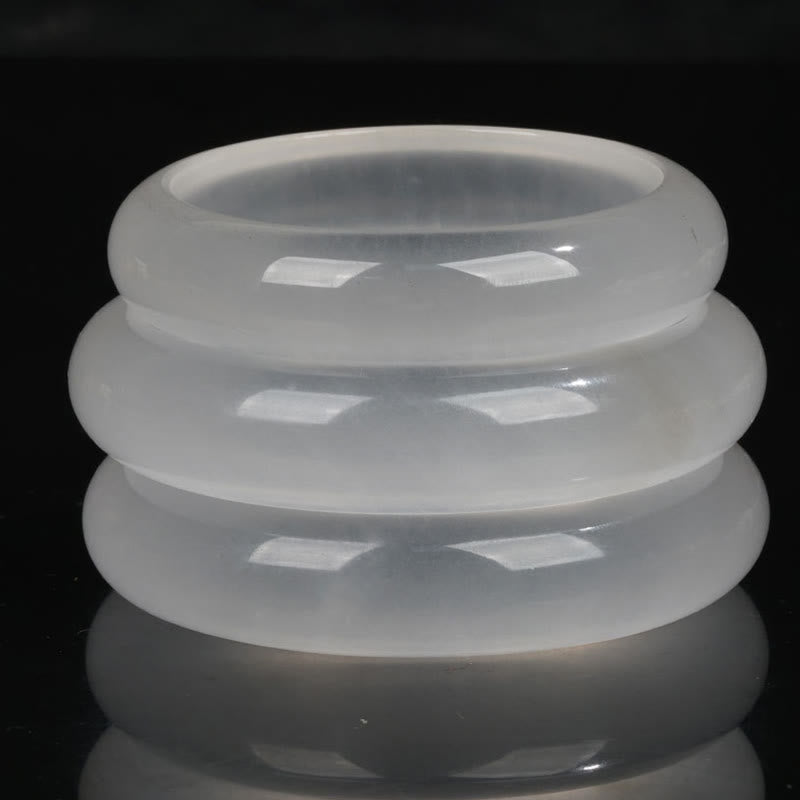 Golden Silk Jade Bracelet for Wealth and Luck, 58mm Bangle