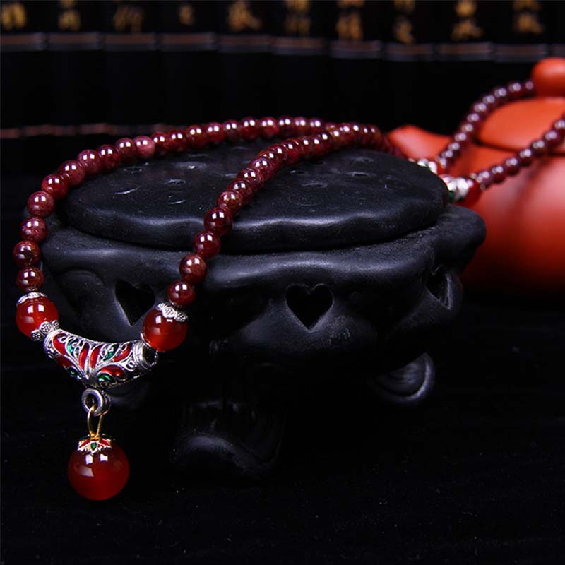 6mm Natural Garnet Red Agate Healing Bracelet for Protection