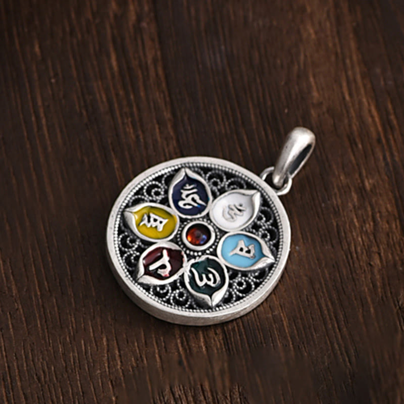 Om Mani Padme Hum Necklace | Copper Silver Tibetan Pendant