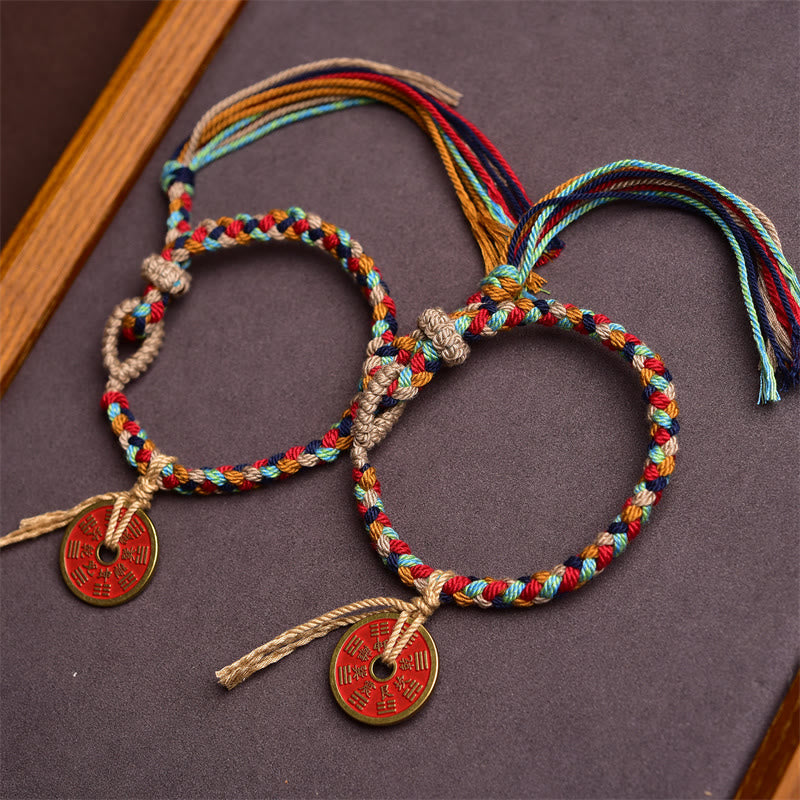 Bagua Harmony Multicolored Rope Yin Yang Bracelet