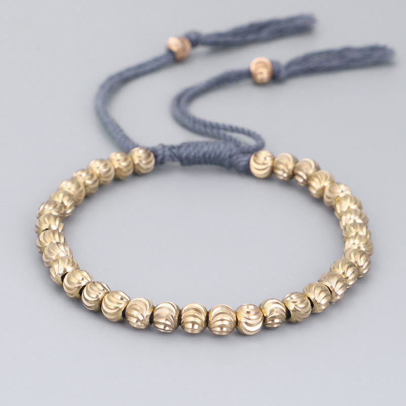 Tibetan Copper Bead Spiritual Bracelet for Luck & Balance