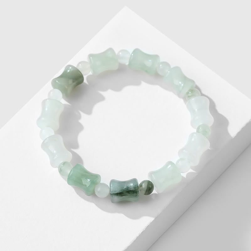 Jade Coconut Shell Bamboo Pattern Abundance Bracelet