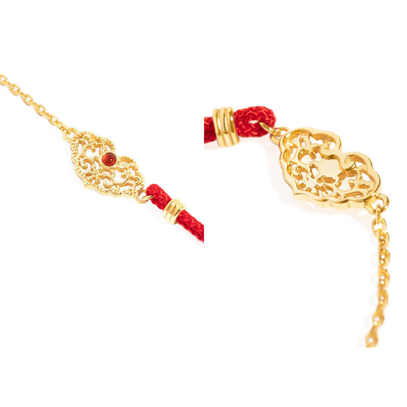 Lock of Good Wishes Red String Bracelet for Luck & Protection