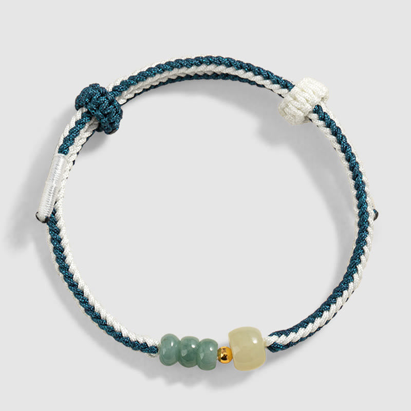 Sterling Silver Hetian Jade Abundance Bracelet 20cm