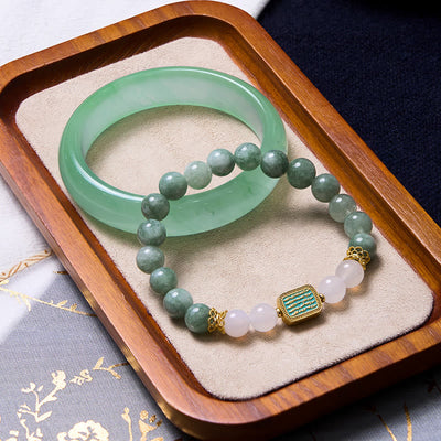 Mint Green Jade Bracelet Bangle Bundle for New Beginnings