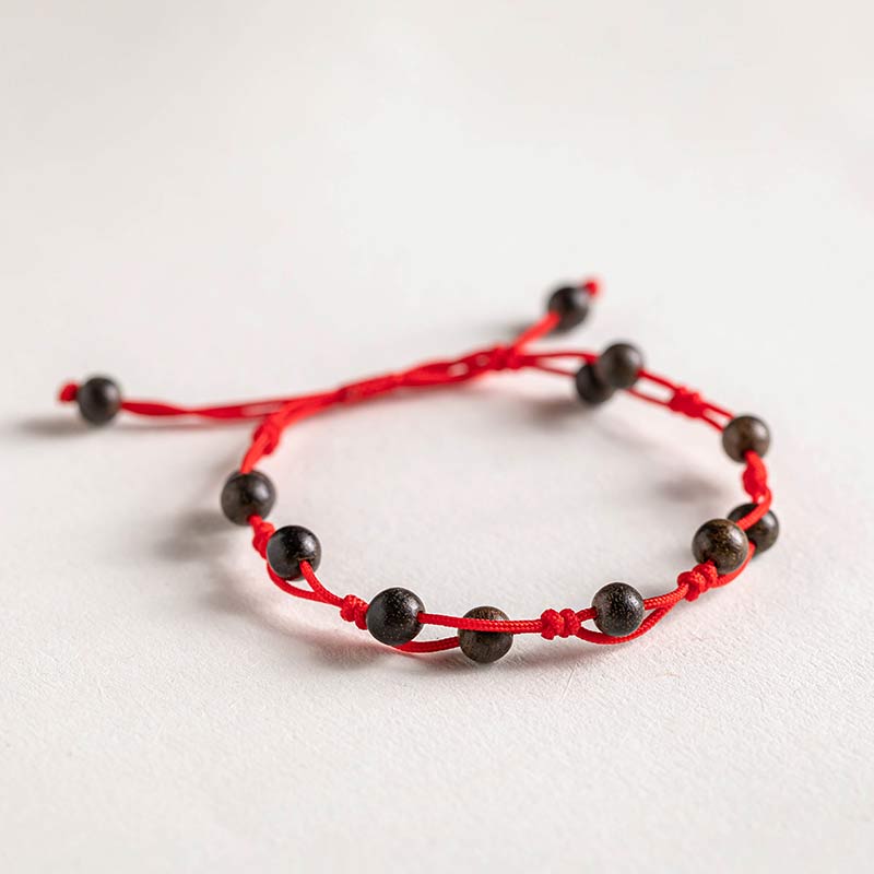 Calming Red Agate Moss Agate Cinnabar Bracelet