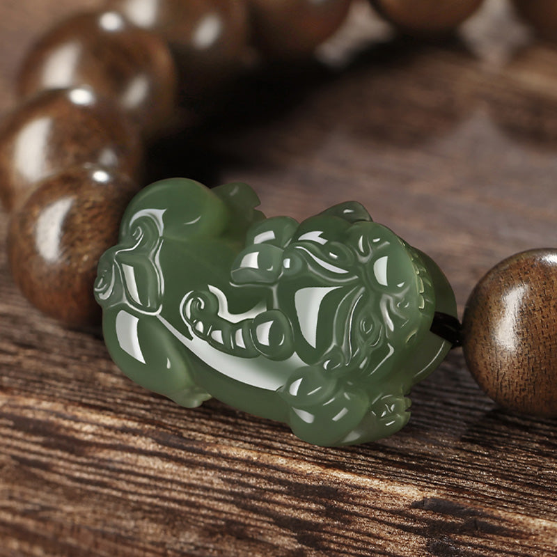 12mm Jade Pi Xiu Agarwood Strength Bracelet