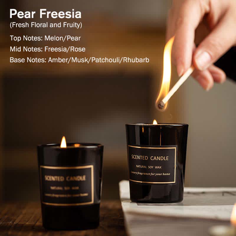 Meditation Scented Soy Wax Candle Blue Bell Pear Freesia