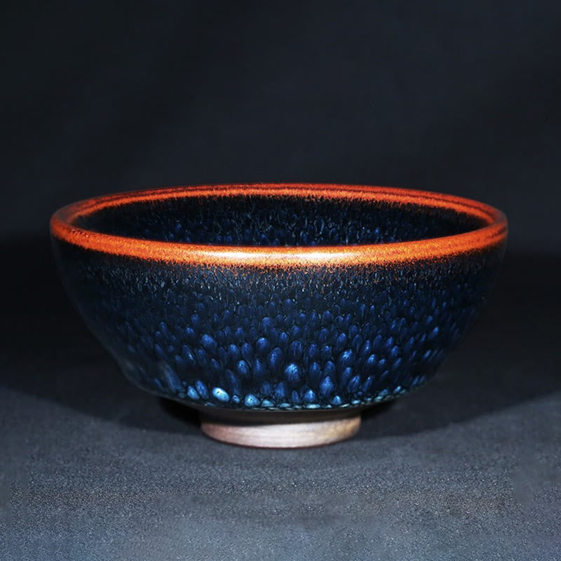 Handmade Blue Francolinus Spot Jianzhan Ceramic Tea Cup 110ml
