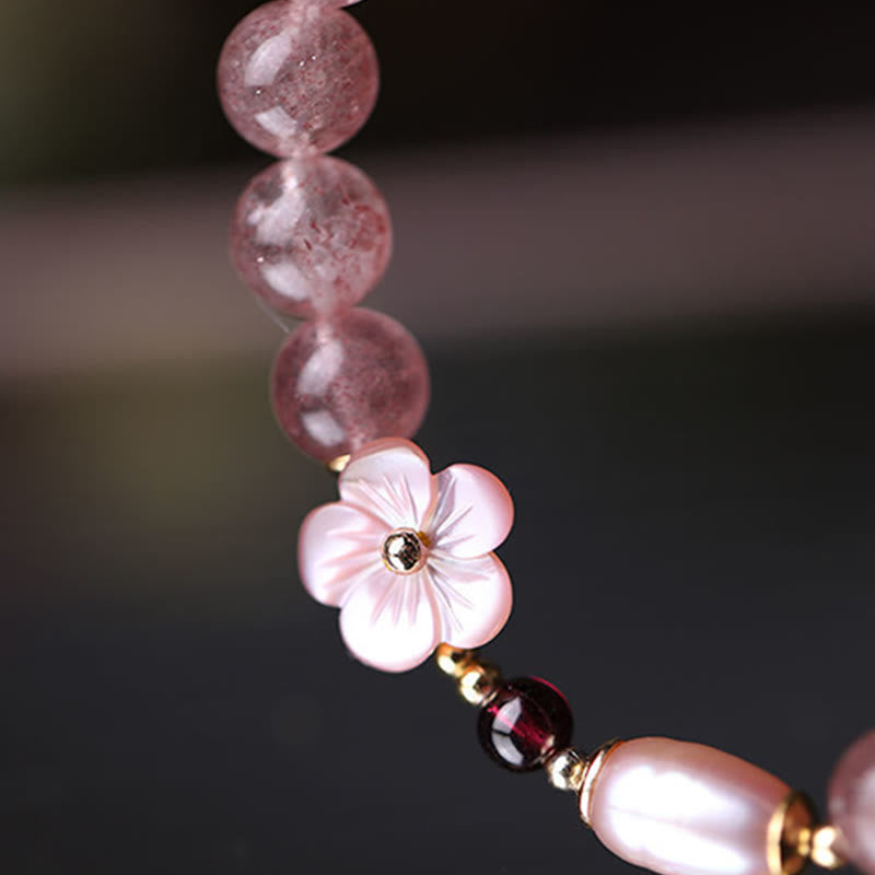 Strawberry Quartz Love Healing Bracelet for Heart Energy