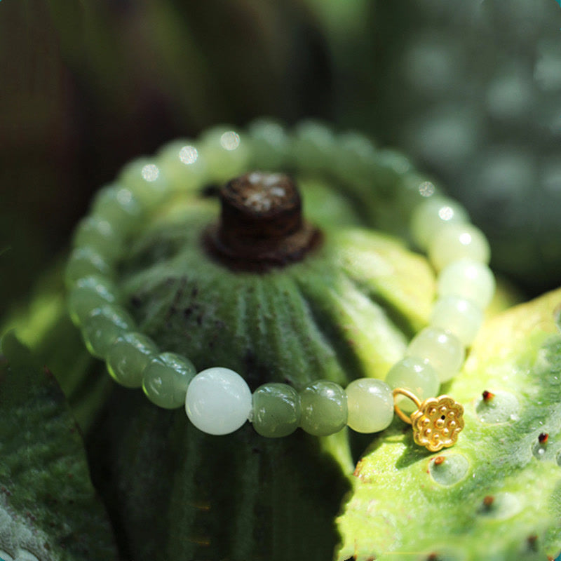 Jade Lotus Abundance Adjustable Bracelet for Prosperity