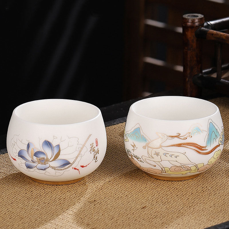 Ceramic Zen Teacup 185ml for Mindful Kung Fu Tea Ceremony