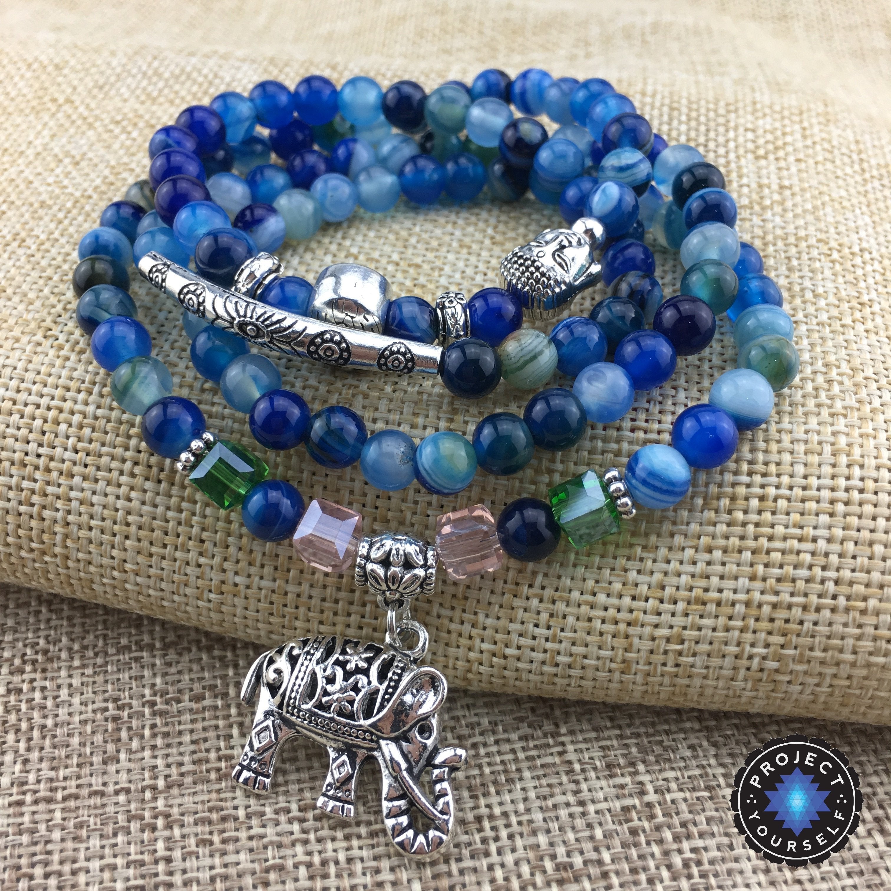 Elephant Blue Tourmaline Healing Bracelet