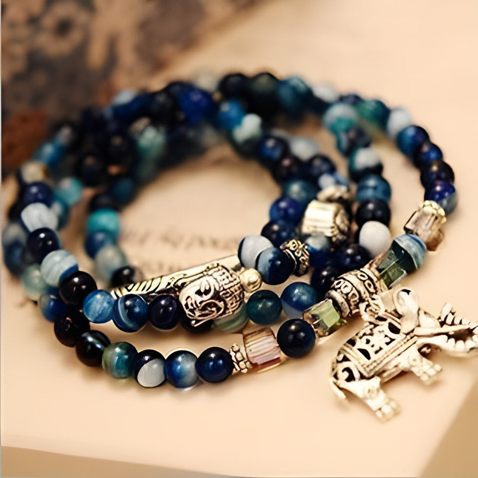 Elephant Blue Tourmaline Healing Bracelet