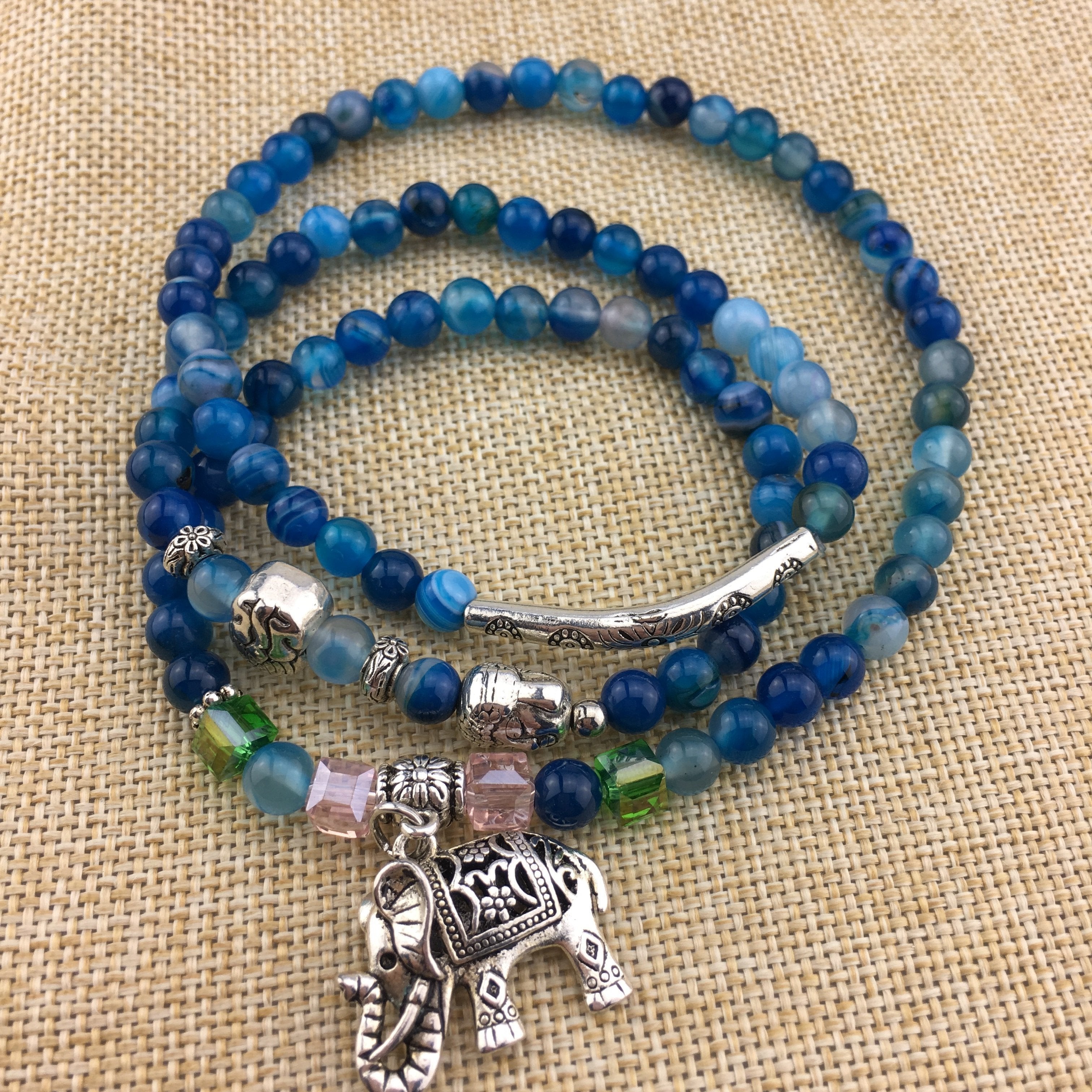 Elephant Blue Tourmaline Healing Bracelet