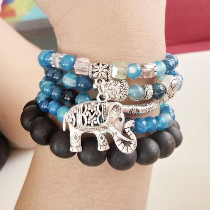 Elephant Blue Tourmaline Healing Bracelet