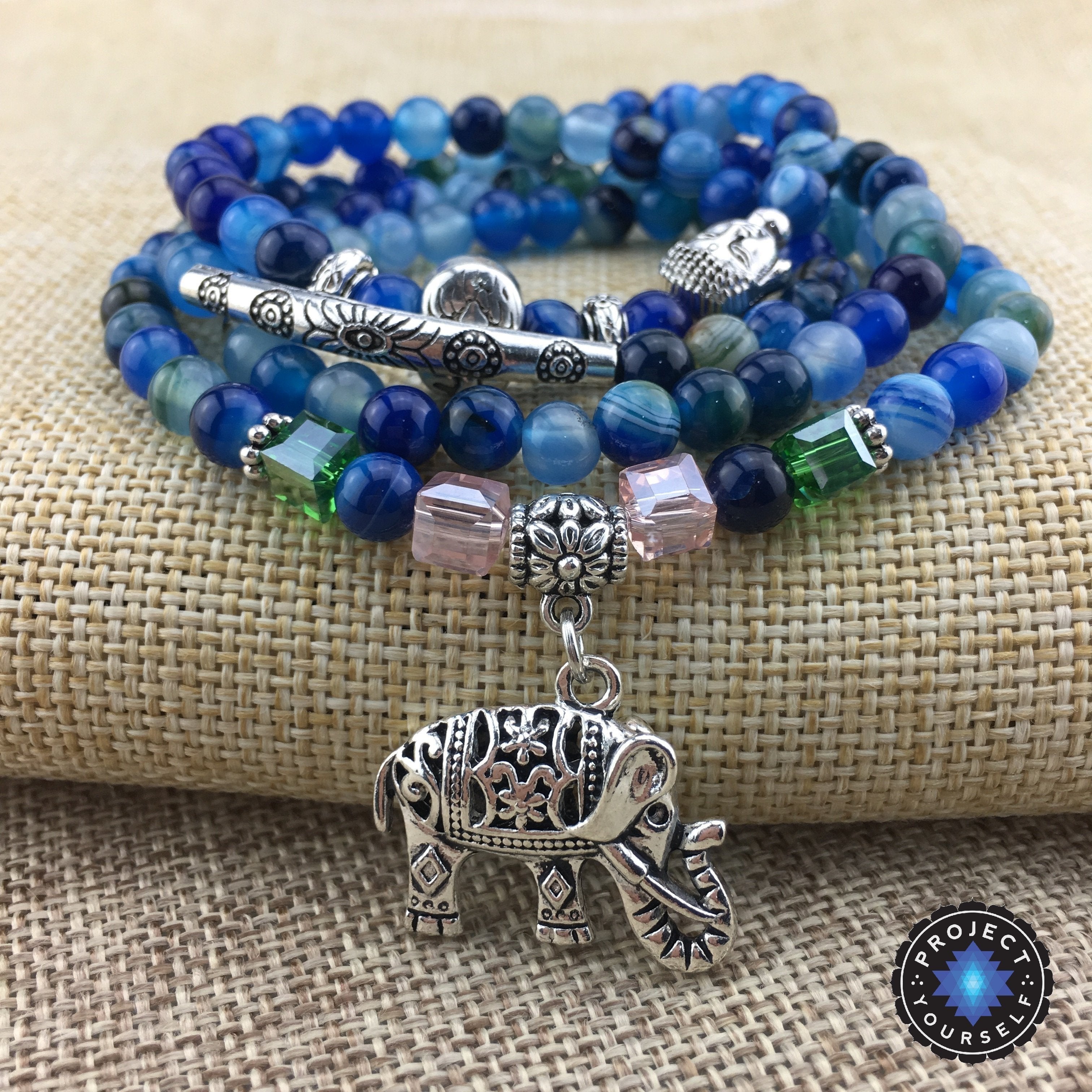 Elephant Blue Tourmaline Healing Bracelet