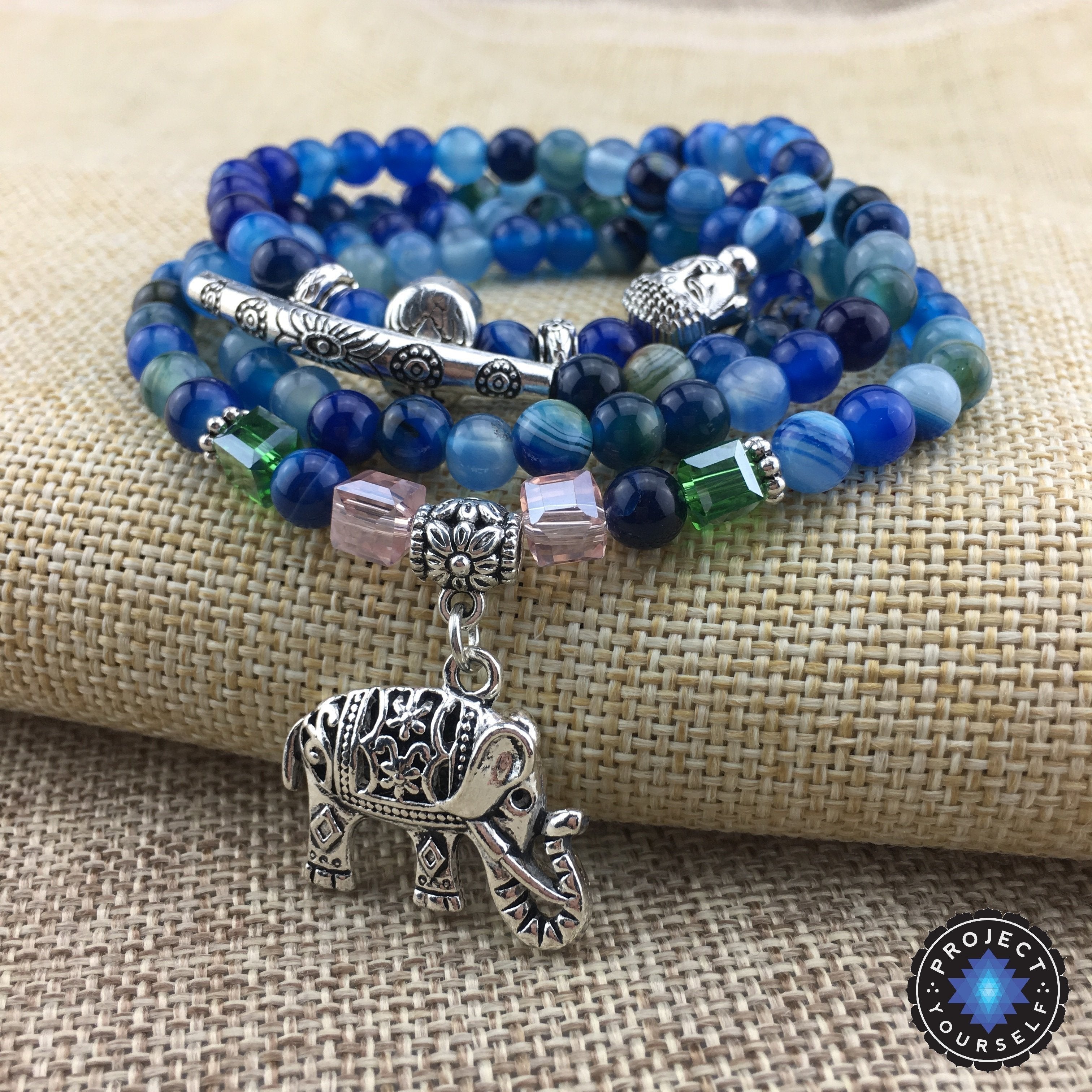 Elephant Blue Tourmaline Healing Bracelet