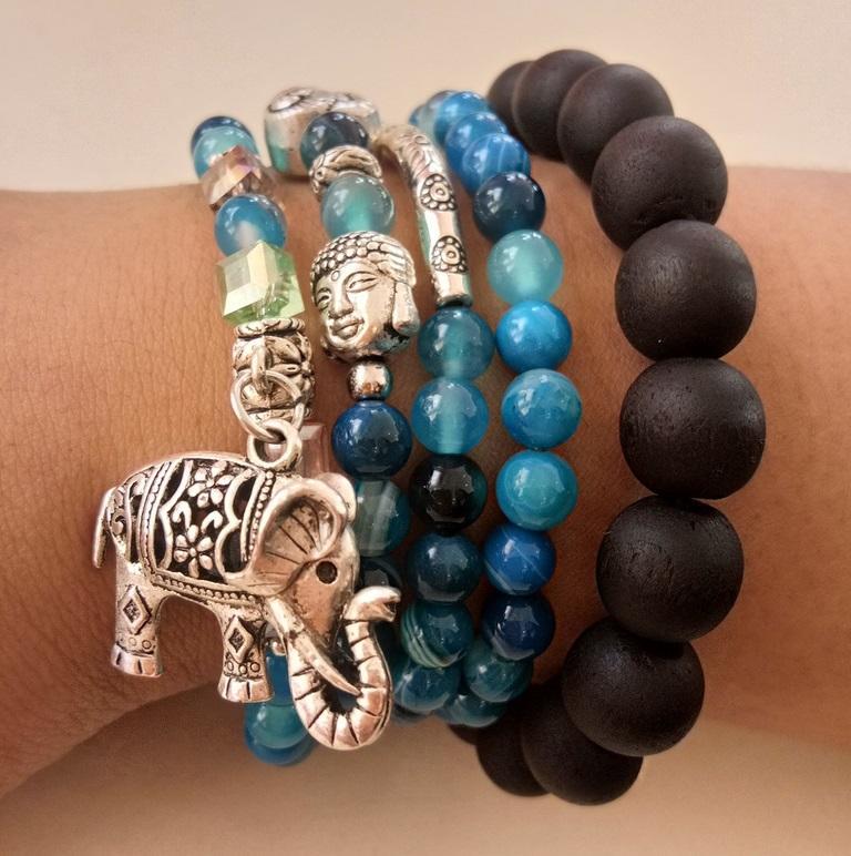 Elephant Blue Tourmaline Healing Bracelet