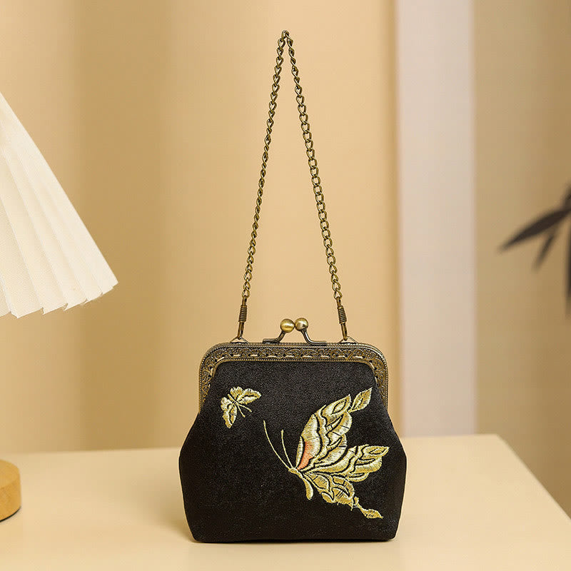 Embroidered Butterfly Oriental Cherry Handbag 11cm