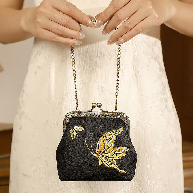 Embroidered Butterfly Oriental Cherry Handbag 11cm