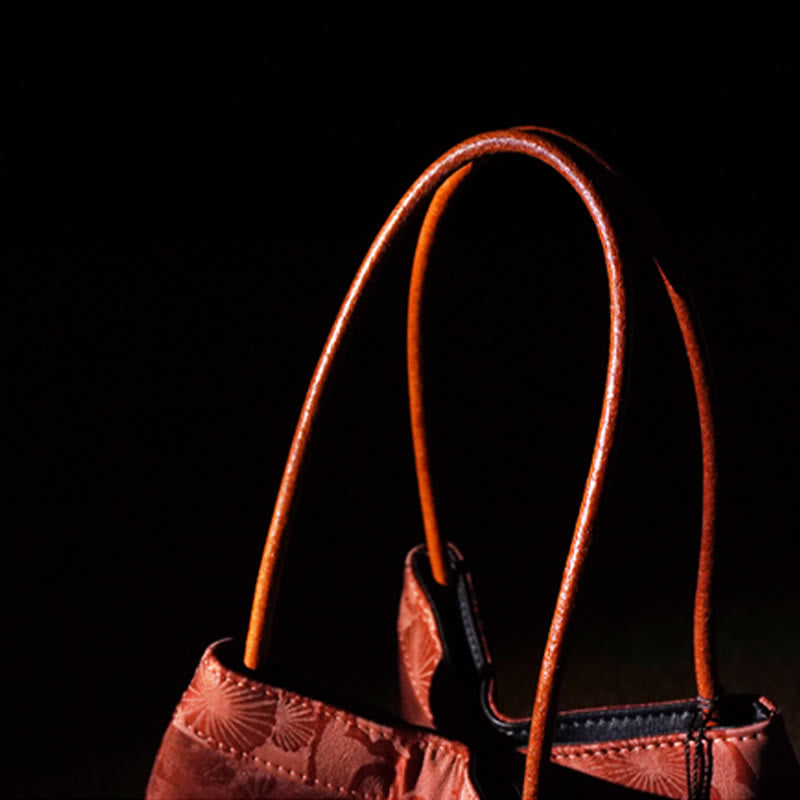 Embroidered Xiangyunsha Silk Shoulder Bag with Bamboo & Plum Flowers