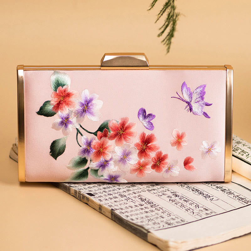Embroidery Carnation Crossbody Bag 20cm | Elegant Floral Design