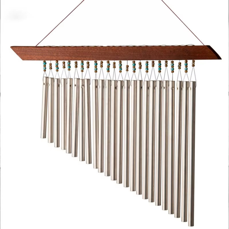 Metal wind chimes with wooden mounting bar for Equilibrium Swing Chimes meditation