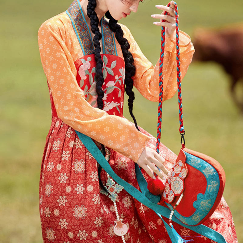 Ethnic Su Embroidery Crossbody Bag 20x21cm for Yoga