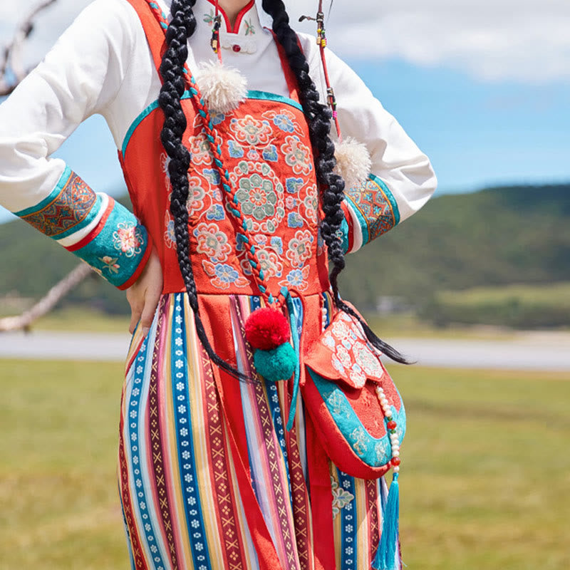 Ethnic Su Embroidery Crossbody Bag 20x21cm for Yoga