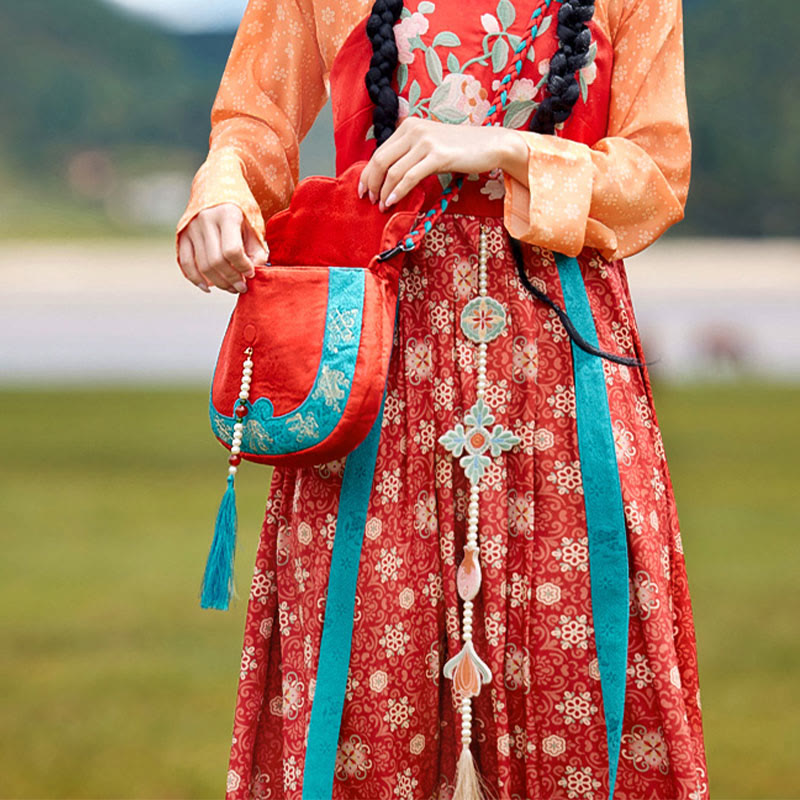 Ethnic Su Embroidery Crossbody Bag 20x21cm for Yoga