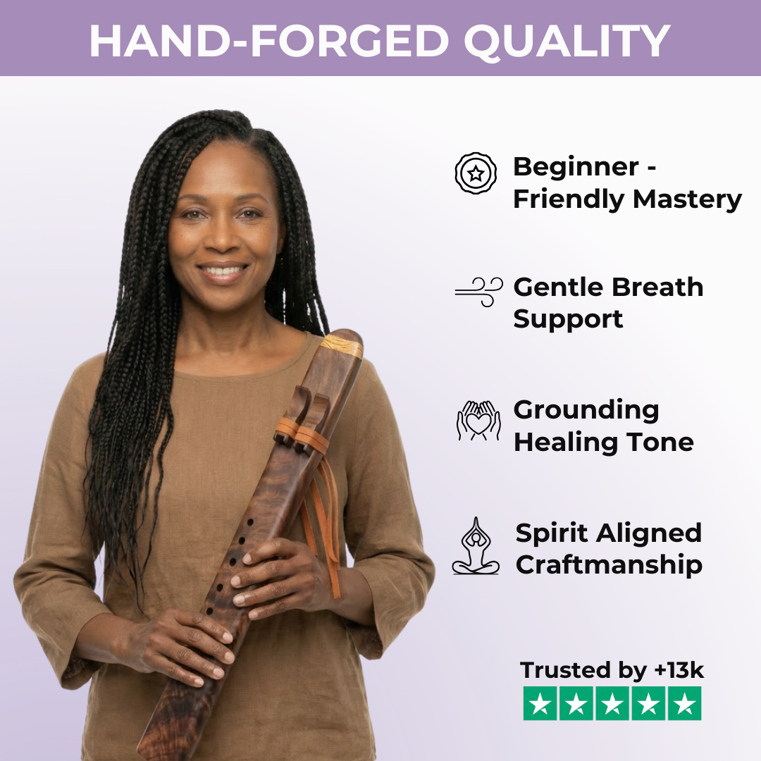 F# Triple Drone Flute Walnut Handcrafted 432Hz 440Hz
