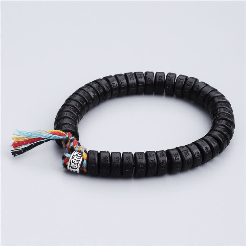 Om Mani Padme Hum Coconut Shell Happiness Bracelet