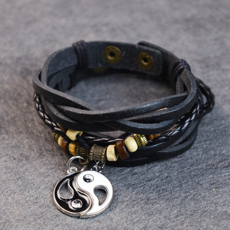 Unisex Copper Yin Yang Balance Bracelet for Couples