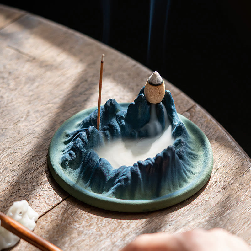 Creative Ceramic Mountain River Backflow Incense Burner