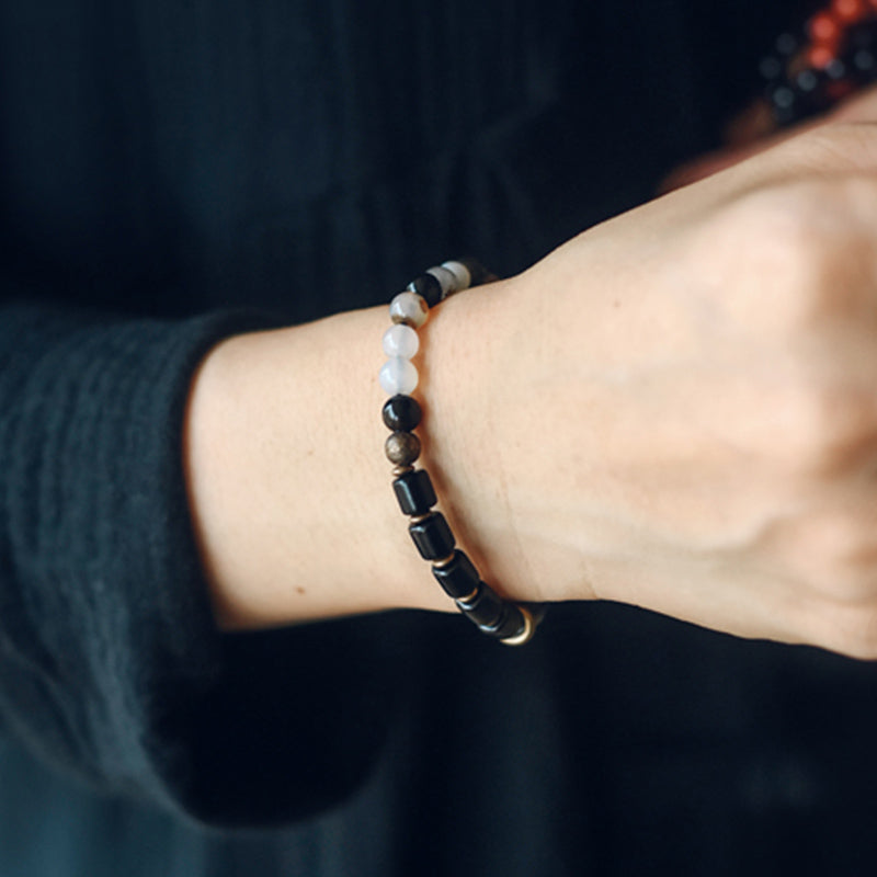 Ebony Wood Spiritual Couple Bracelet for Balance & Peace