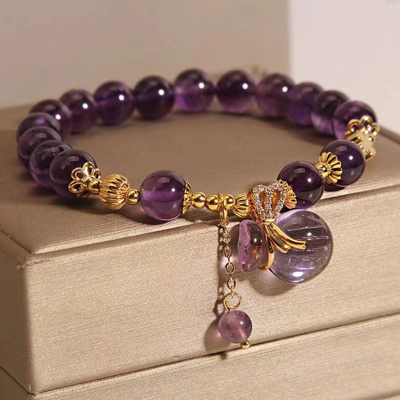 Natural Amethyst Crystal Bracelet for Healing and Balance