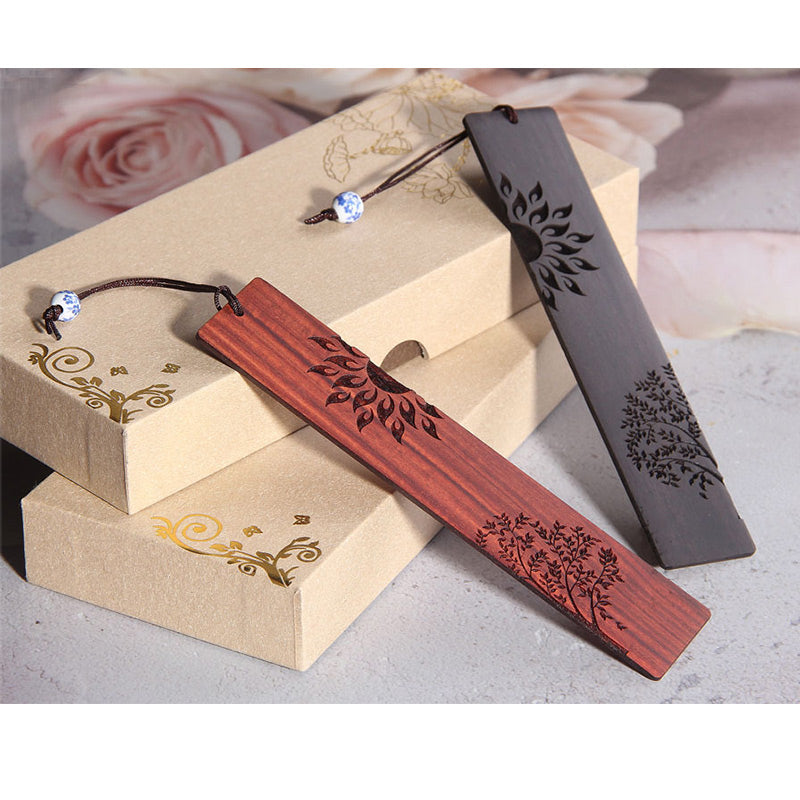 Ebony Wood Sun Tree Bookmark for Spiritual Growth