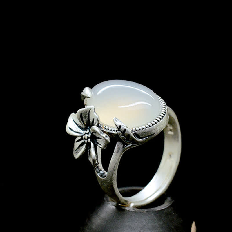 990 Sterling Silver Chalcedony Plum Positive Harmony Ring