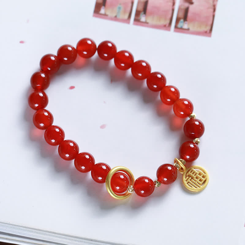 Natural Red Agate Confidence Bracelet for Calm & Growth
