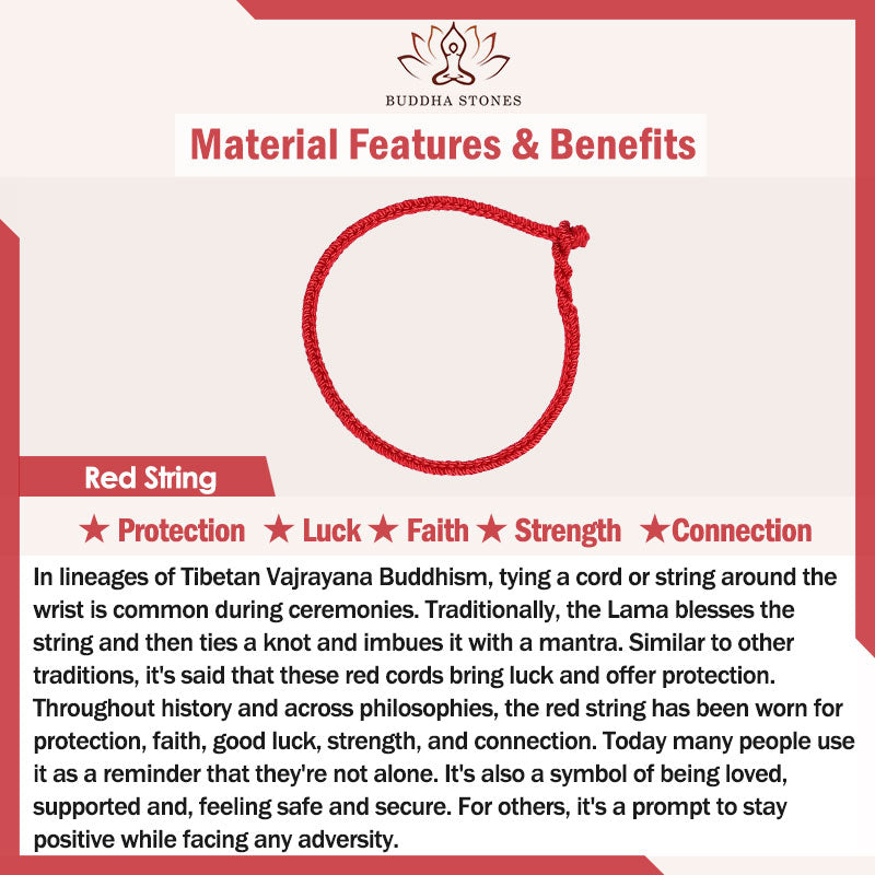 Adjustable Red String Jade Bracelet for Good Luck & Prosperity