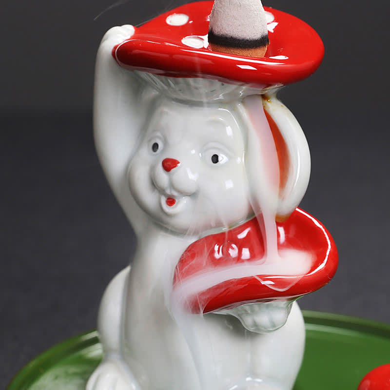Year of the Rabbit Ceramic Incense Burner with Bunny Design